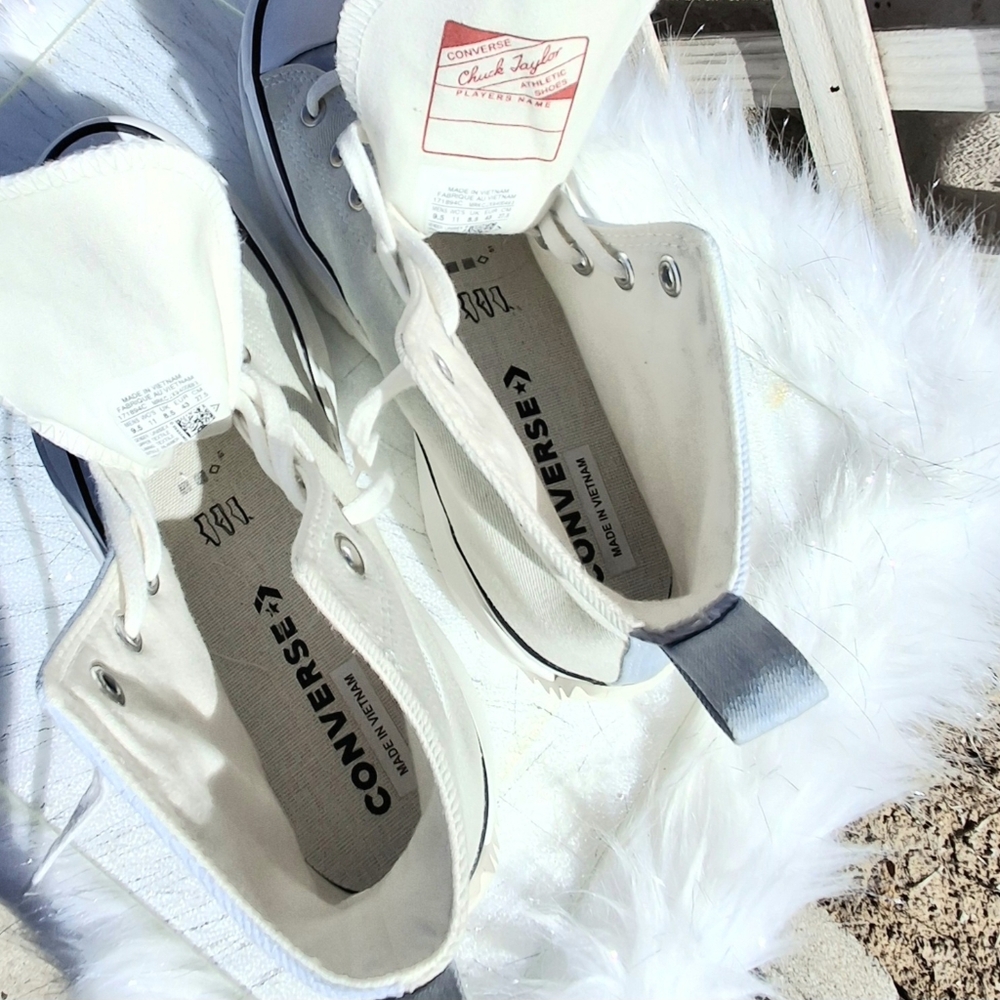 Converse Run Star Hike Hi Two-Tone Blue Gray Denim Shoes Unisex Men 9.5 Women 11 - Picture 13 of 15